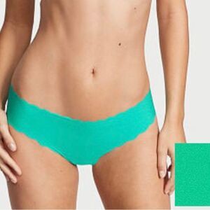Victoria’s Secret No-Show Thong Panty Scalloped Size S Green